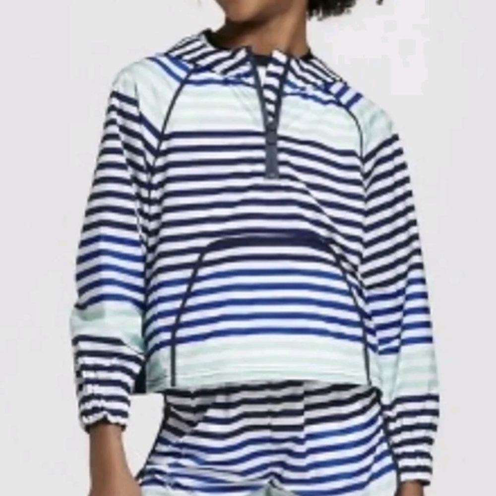 Hunter For Target Stripe Hooded Rain Jacket Sz6/6X 1/4 Zip